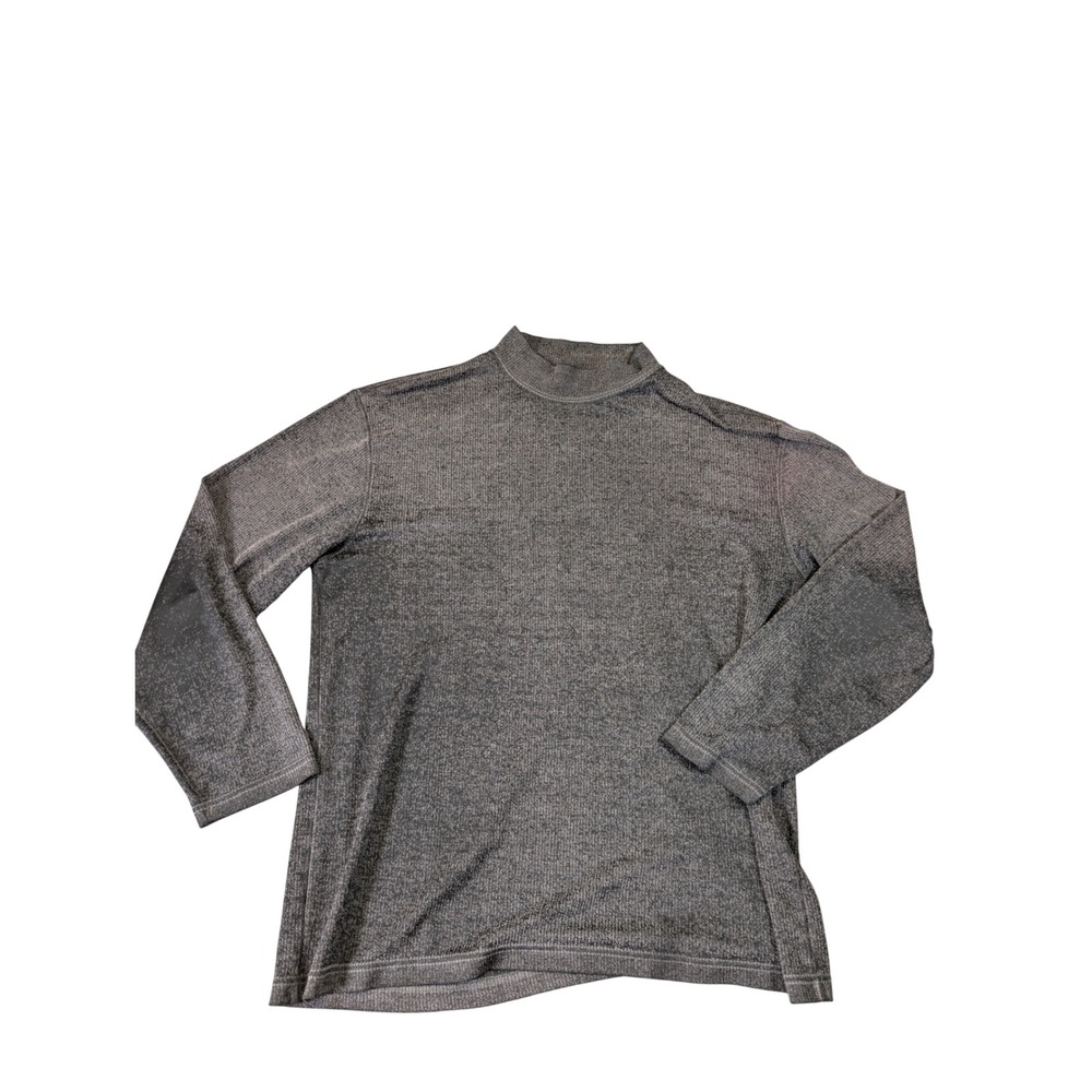 Claiborne Men Mock Neck Dark Gray Modal Blend Long Sleeve Pullover Shirt Size XL